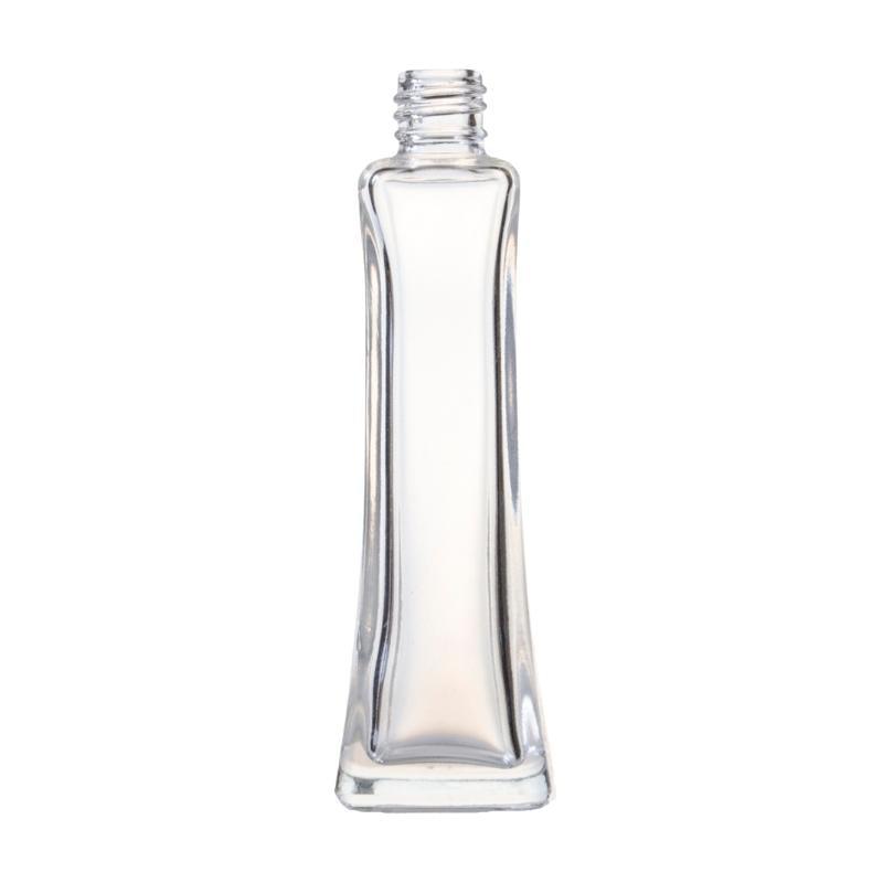 25ml Clear Glass Square Base Curved Perfume Bottle (18/410)