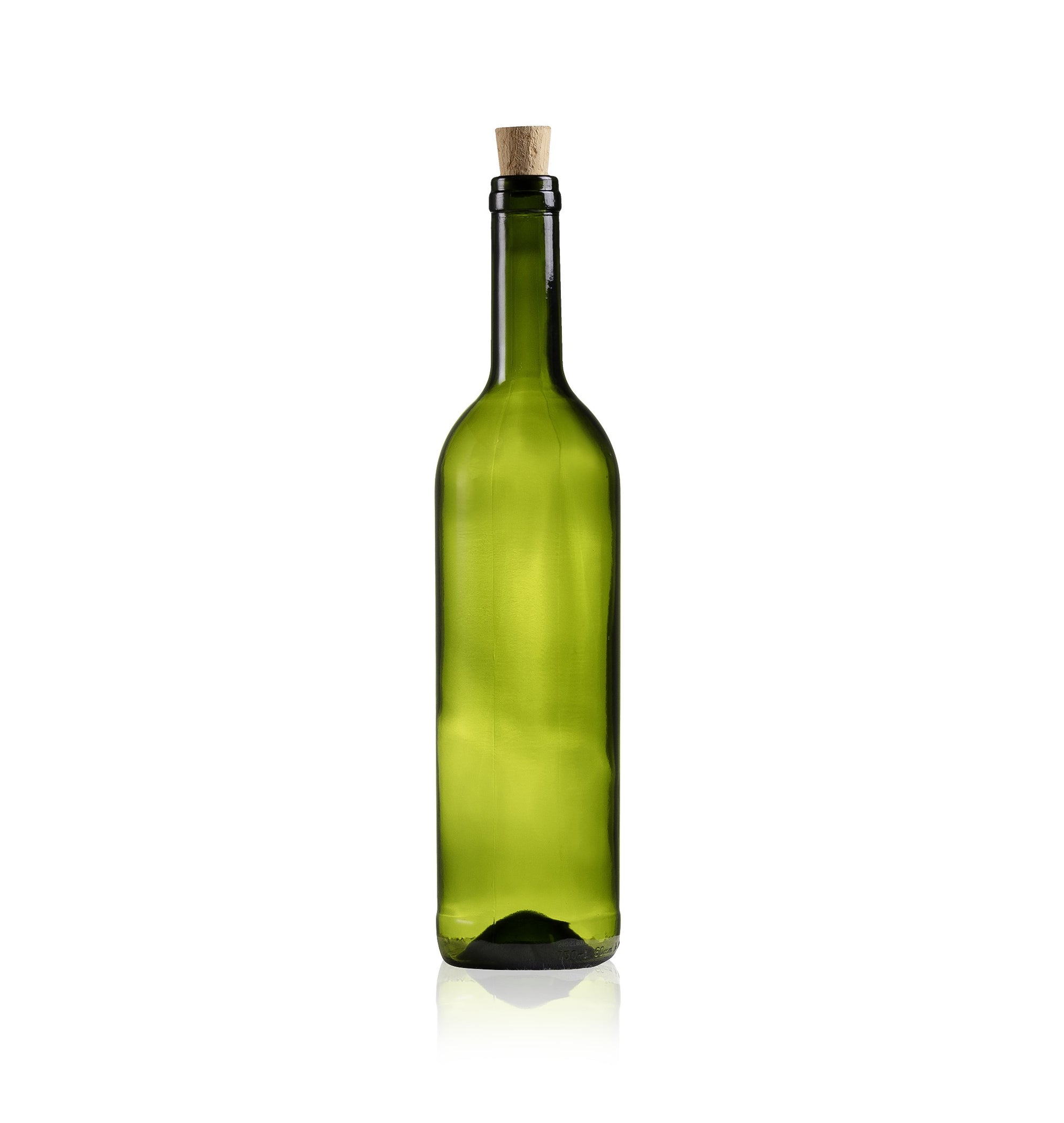 Glass Feather Wine Bottle 30CM 750ml With RL8 Cork Lid